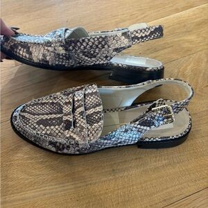 Dolce Vita Snakeskin Slingback Loafers